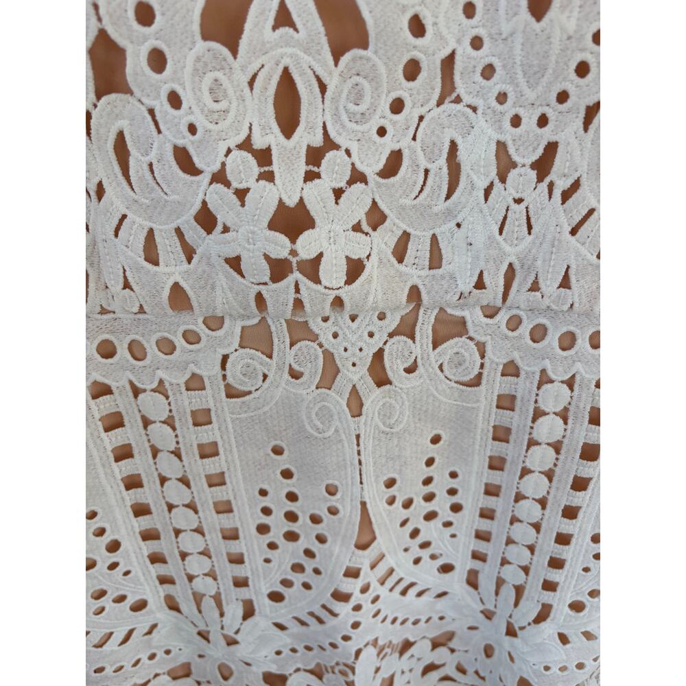 Lulus White Lace Mini Dress Sleeveless Spaghetti Strap Boho Size M - Picture 4 of 7
